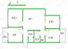 康乐园海航产权酒店三室一厅二卫户型图