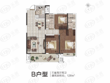 唐河建业公园里3室2厅2卫户型图