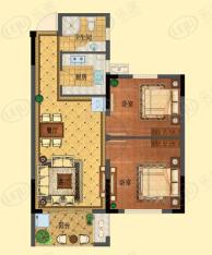 丁桥颐景园2室2厅1卫户型图
