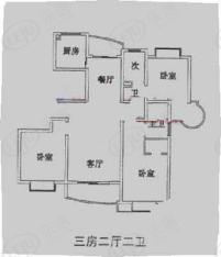 东源名城3室2厅2卫户型图
