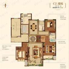 金地悦峰3室2厅2卫户型图