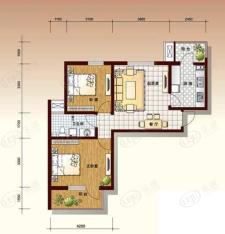 峰尚花园2室2厅1卫户型图
