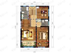 俊发·河畔俊园B1户型跃层上户型图