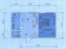 欧瑞蓝爵公馆房型: 一房;  面积段: 46.44 －48.02 平方米;户型图