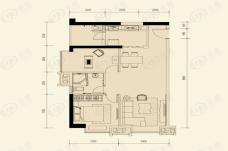 方圆·越秀时光2室1厅1卫户型图