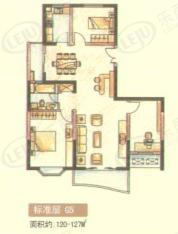 景怡佳苑房型: 三房;  面积段: 120 －130 平方米;户型图