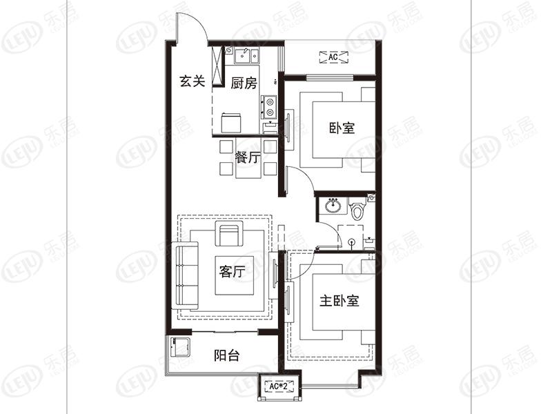 和园二居室户型推荐