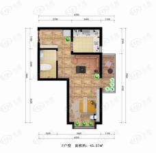 中国铁建瑞园2室1厅1卫户型图