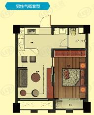 高力国际公寓1室1厅1卫户型图