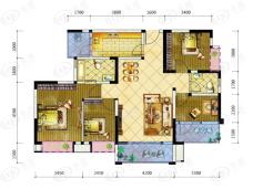 白鹤一号4室2厅2卫户型图