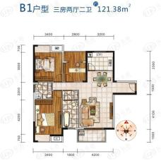 富强天合园3室2厅2卫户型图