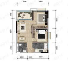 远洋天骄广场6栋户型户型图