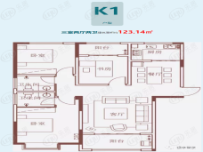 银丰世家3室2厅2卫户型图