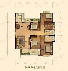 金帝仁文大儒世家江语城3#4#01单元标准层户型图