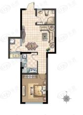 金象泰温馨家园1室2厅1卫户型图