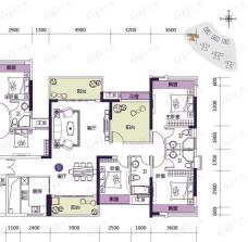 益丽龙湖花园盛龙轩5幢06户型约132平方米户型图