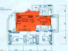 碧云东方公寓房型: 二房;  面积段: 85.16 －133.31 平方米;
户型图