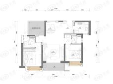 高新宝龙城B户型户型图