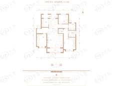 天山翡丽公馆3室2厅2卫户型图