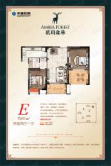 南京琥珀森林2室2厅1卫户型图