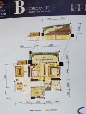 港航江缘2室2厅1卫户型图