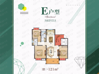 滨江六合盛世E户型户型图