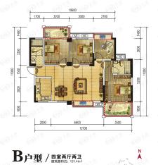 丰园城4室2厅2卫户型图