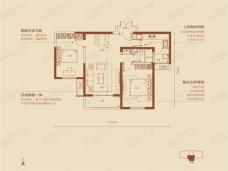 中国铁建万科翡翠国际99平两室户型图