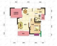 巴比亚半山1室2厅1卫户型图