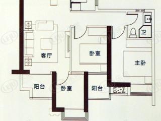 杭城臻邸二期86㎡，3房2厅1卫户型图