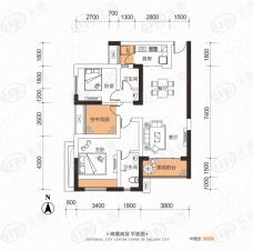 金科世界城111.09平米的三居室户型图