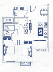 世界里3室2厅1卫户型图