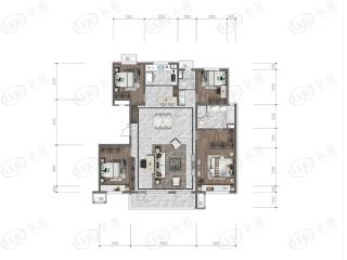 万达文华公馆标准层165㎡边户户型图