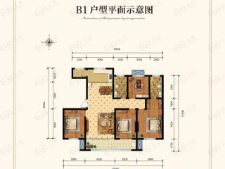 鸿泰花漾城B1户型户型图