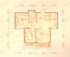 紫金江尚两室两厅一厨一卫78.54-83.54㎡户型图