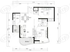 新白马公寓房型: 二房;  面积段: 100 －110 平方米;
户型图