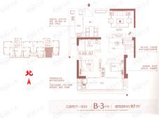 富闽时代广场3室2厅1卫户型图