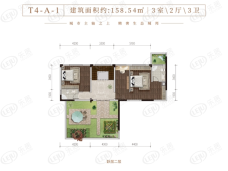 国瑞中心3室2厅3卫户型图