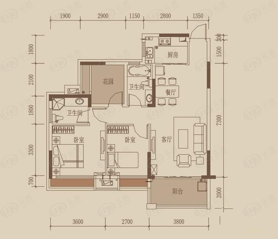 深业·喜悦城户型图曝光 户型面积76.8~260㎡