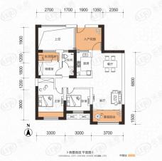 金科世界城100.63平三居室户型图