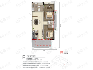 龙棠大观洋房F户型户型图