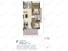 绿城·海棠潮鸣洋房F户型户型图