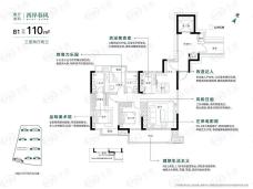 联发万科西岸春风B1户型户型图