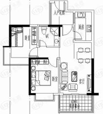 滨江花城2室2厅1卫户型图