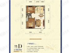 万通·城南1号6栋C户型户型图