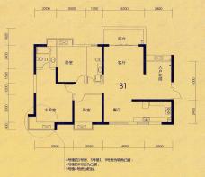 滨江·君悦香邸三房二厅二卫-约133.77平米-1套户型图