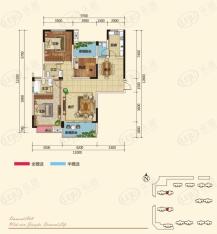 天邦钻石山3室2厅2卫户型图