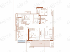 华宇珑川府3室2厅2卫户型图