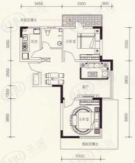 新加坡城2室2厅1卫户型图