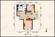 银太家园2室2厅1卫户型图